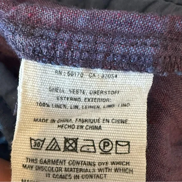 Anthropologie Purple Cropped Embroidered Linen Pants - Picture 10 of 10